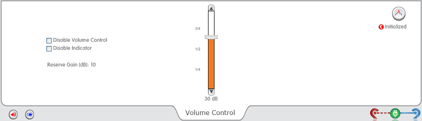 Volume control screen monaural view