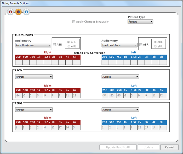Fitting Formula Options